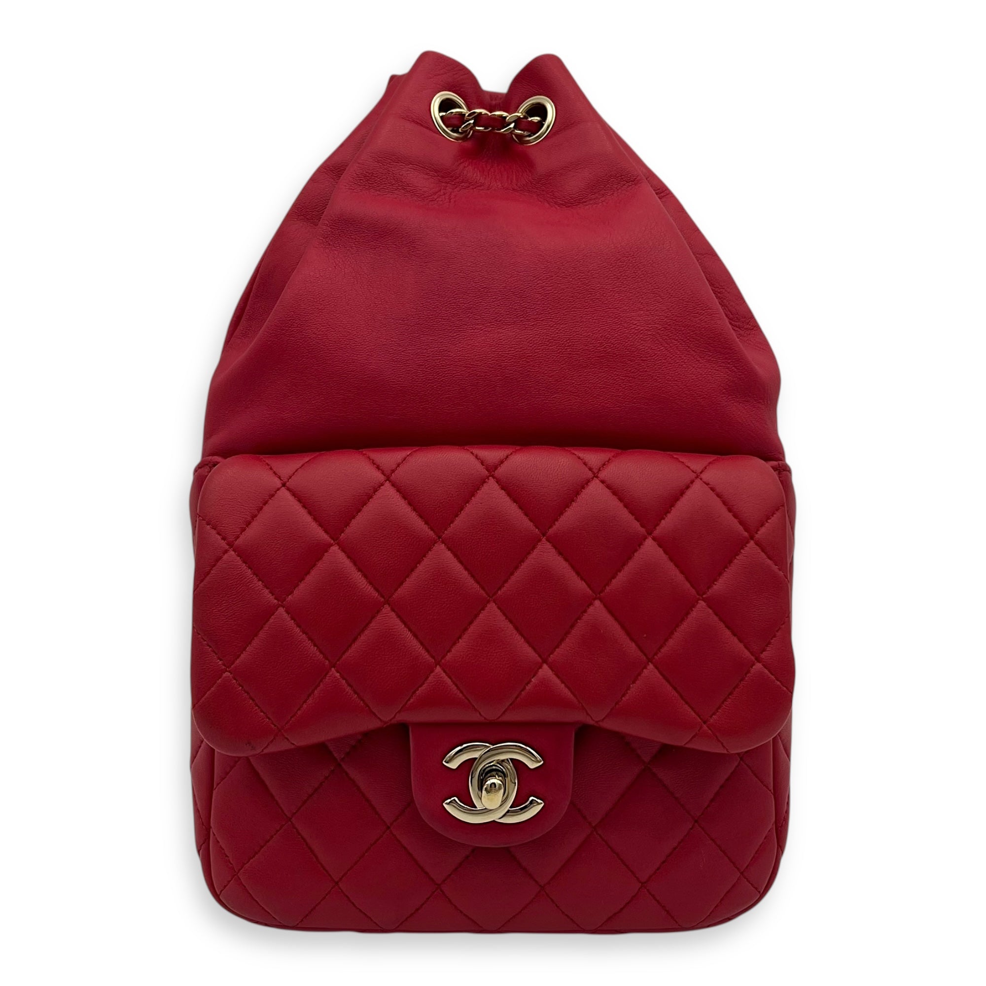 Chanel Seoul Red Backpack in Lambskin, Gold hardware_1