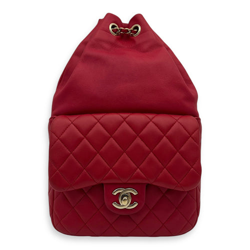 Chanel Seoul Red Backpack in Lambskin, Gold hardware_1