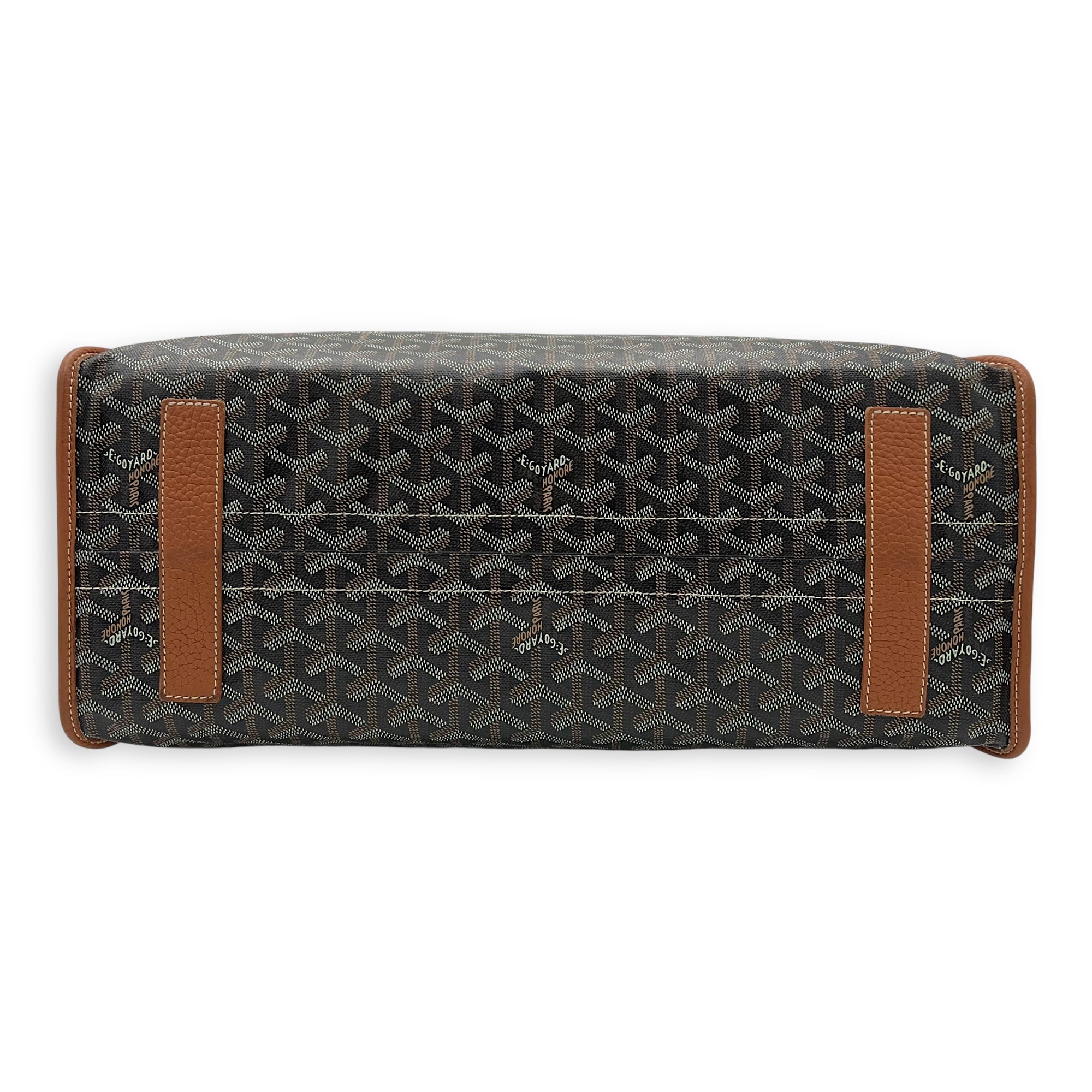 Goyard Hardy PM Brown Shoulder Bag in Coated Canvas, Silver hardware_5