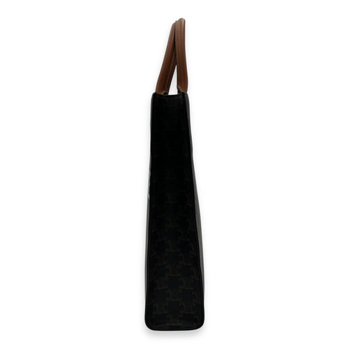 Celine Triomphe Top Handle Bag Brown in Coated Canvas, Gold hardware_3