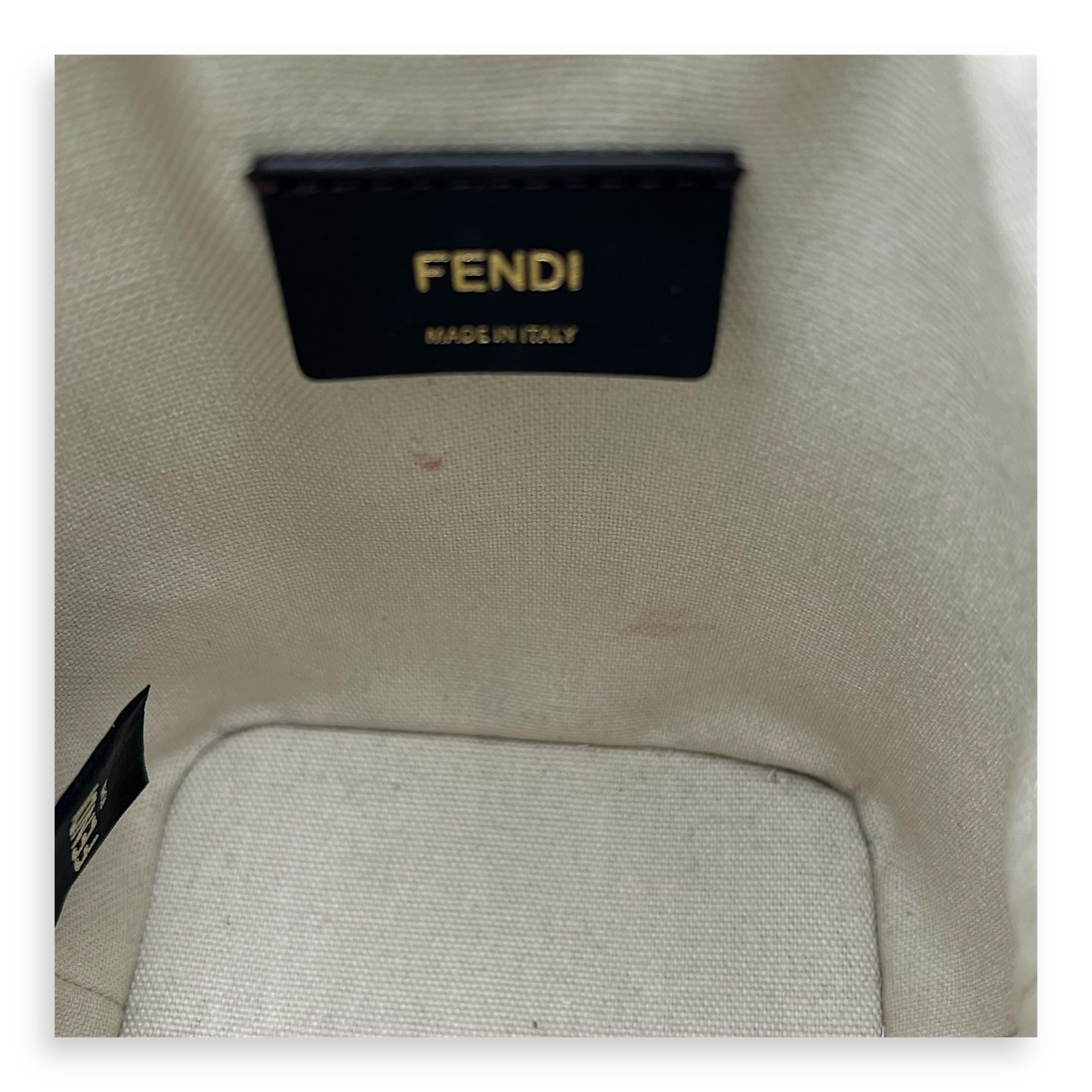 Fendi Mon Tresor Mini White Bucket Bag in Canvas, Silver hardware_8