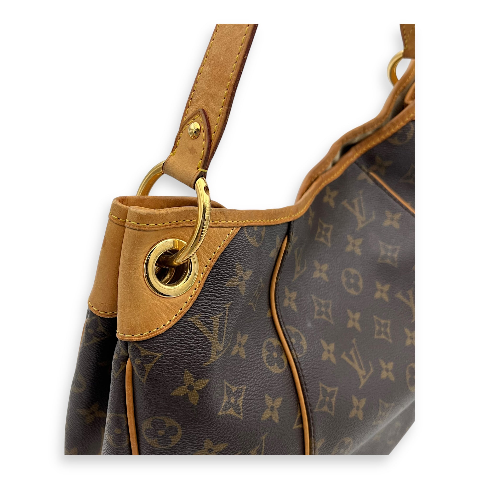 Louis Vuitton Galleria Top Handle Bag MM Brown in Monogram Coated Canvas, Gold hardware_9