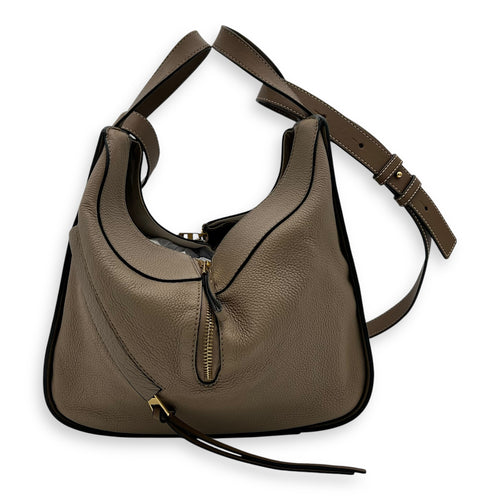 Loewe Hammock Medium Beige Top Handle Bag in Calfskin, Gold hardware_4