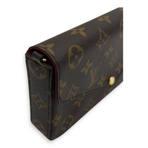 Louis Vuitton Felicie Wallet On Chain Brown in Monogram Coated Canvas, Gold hardware_9