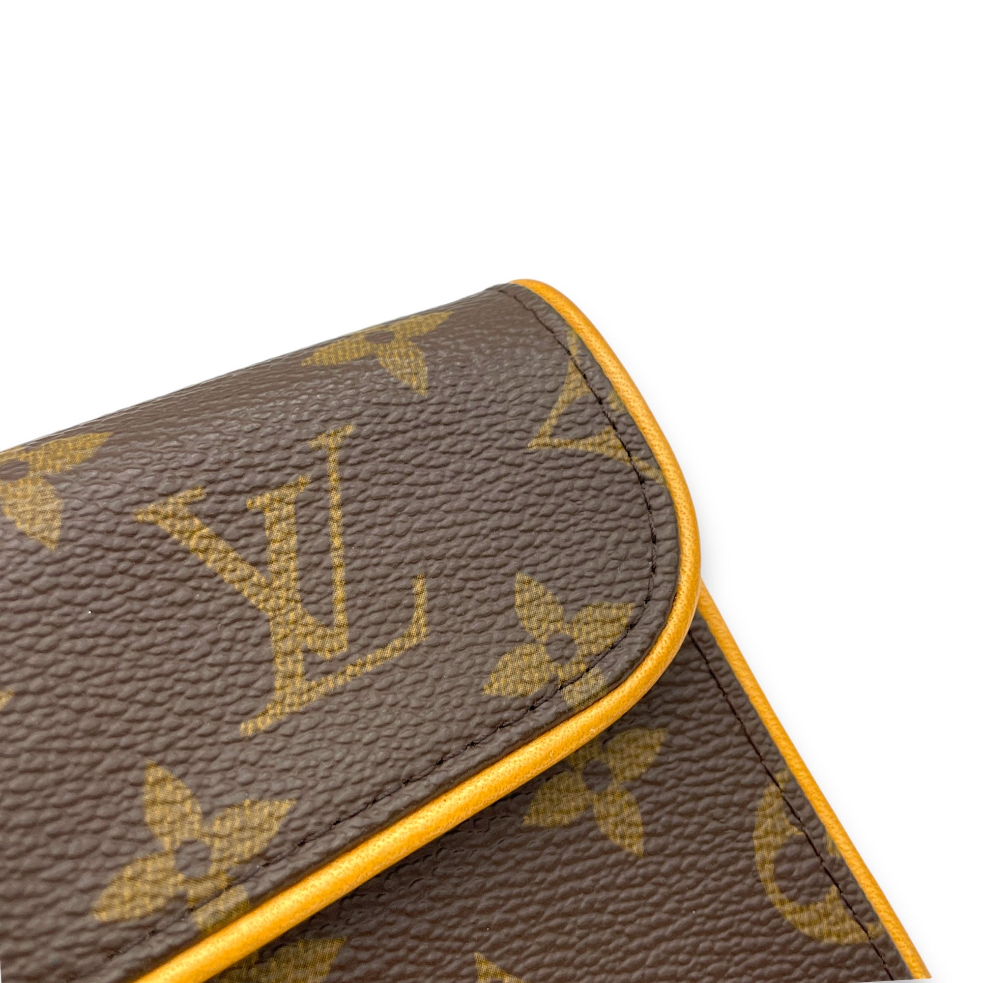 Florentine Belt Bag  Brown in Monogram Coated Canvas , Gold Hardware