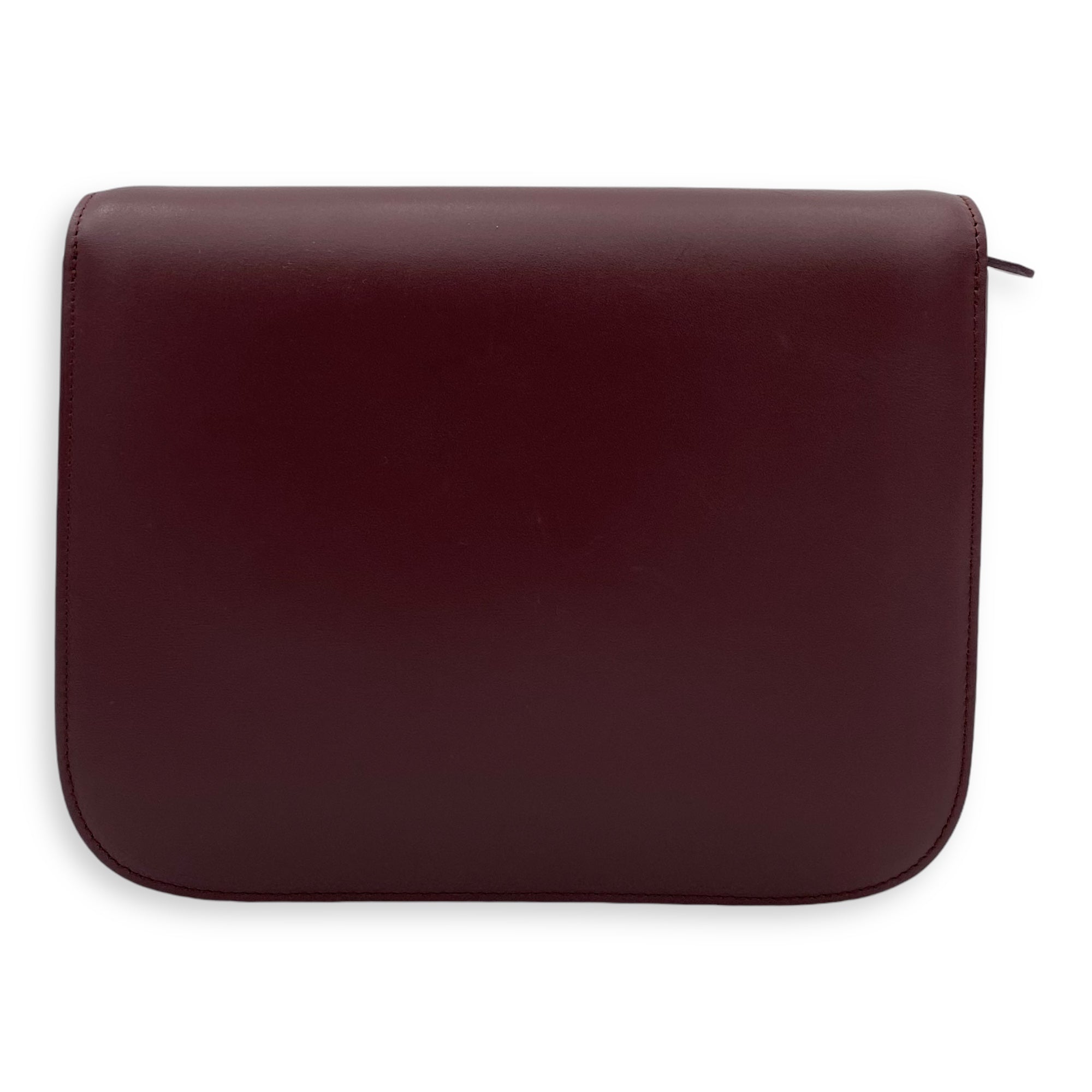 Box Medium Red Shoulder Bag in Calfskin, Brushed Gold hardware