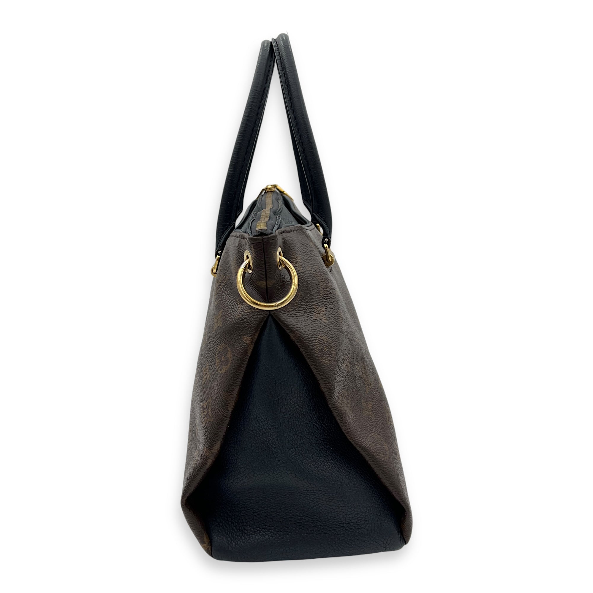 Pallas Top Handle Bag Brown in Monogram Coated Canvas, Gold hardware