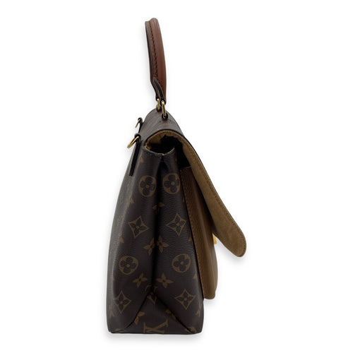 Marignan Top Handle Bag Brown in Monogram Coated Canvas, Gold hardware