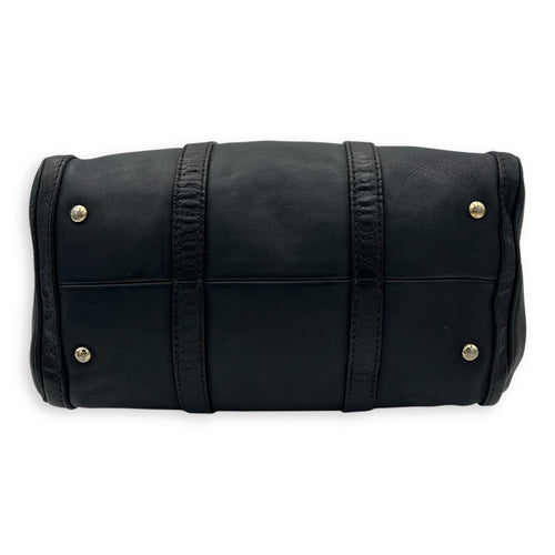 Boston Top Handle Bag Black in Calfskin, Light Gold hardware