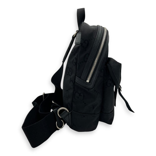 Gucci GG Backpack Black in Nylon, Silver hardware_3