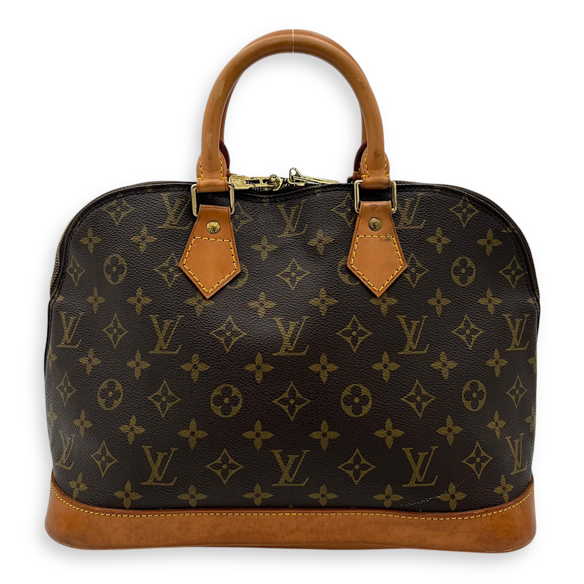 Louis Vuitton Alma Top Handle Bag PM Brown in Monogram Coated Canvas, Gold hardware_2