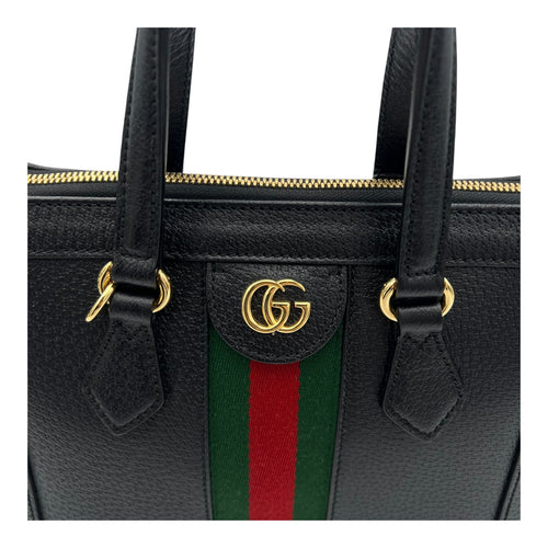 Gucci Ophidia Top Handle Bag Black in Calfskin, Gold hardware_9