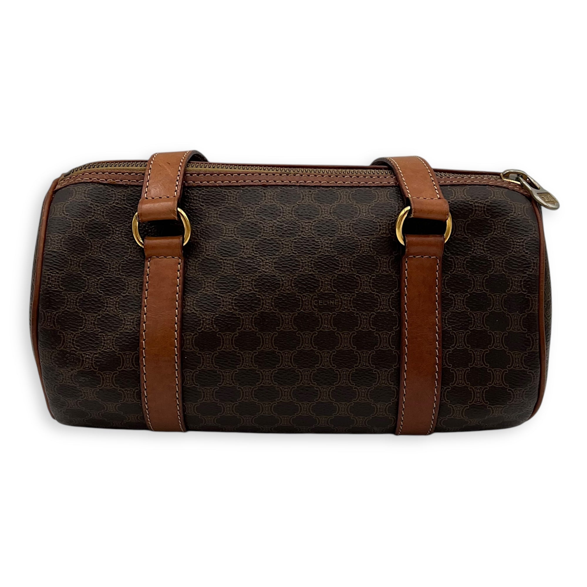Celine Macadam Shoulder Bag Brown in Coated Canvas, Gold hardware_2