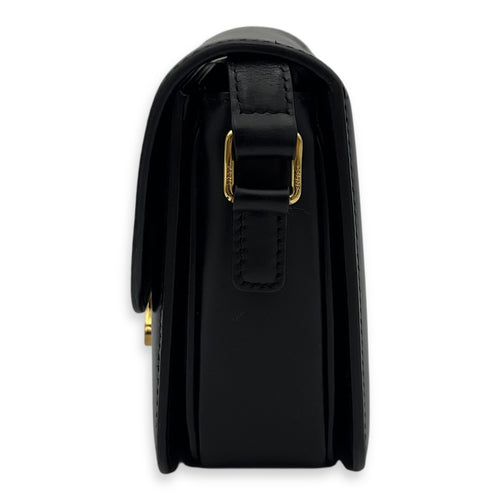 Celine Triomphe Shoulder Bag Teen Black in Calfskin, Gold hardware_3