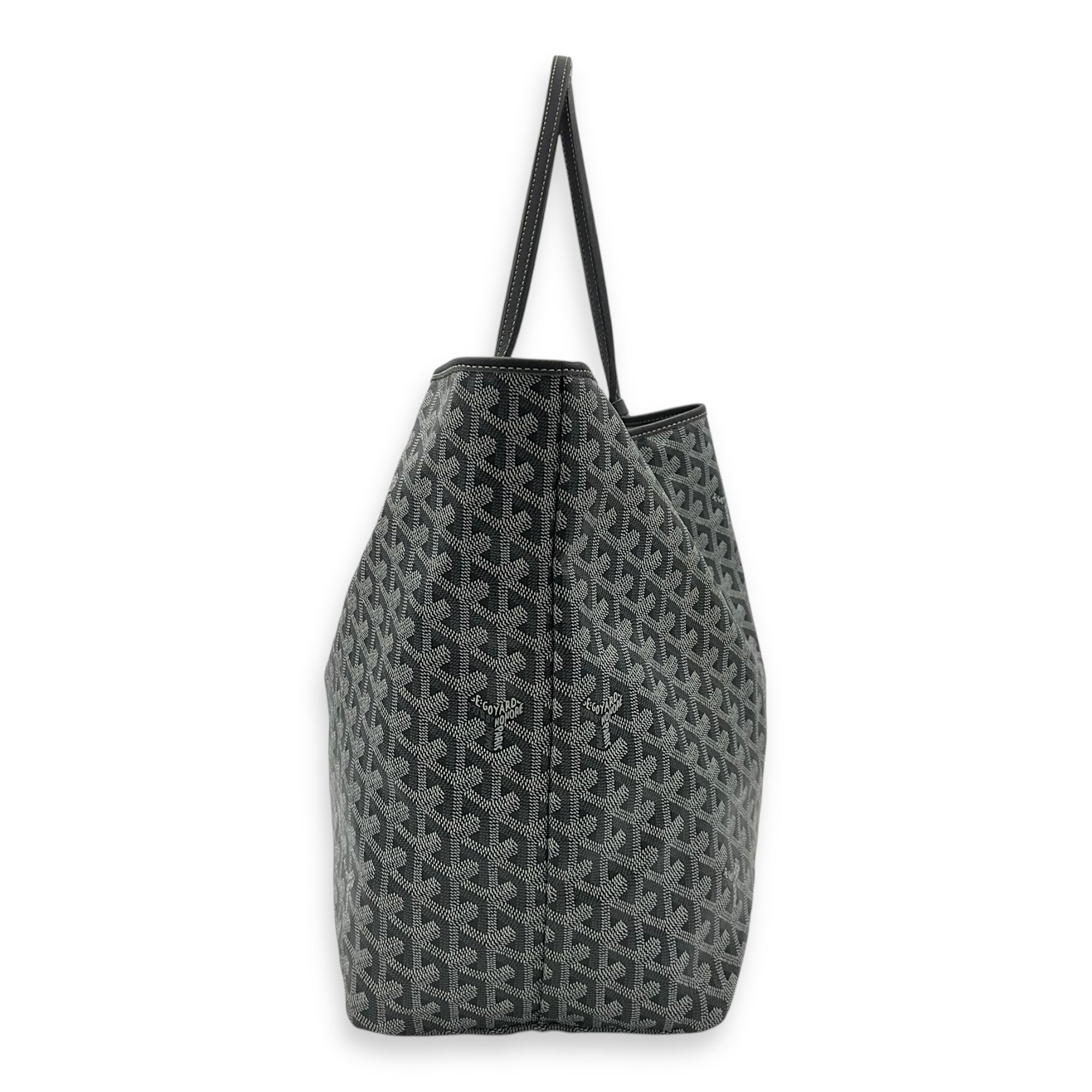 Goyard Saint Louis GM Grey Tote Bag in Coated Canvas, Silver hardware_4