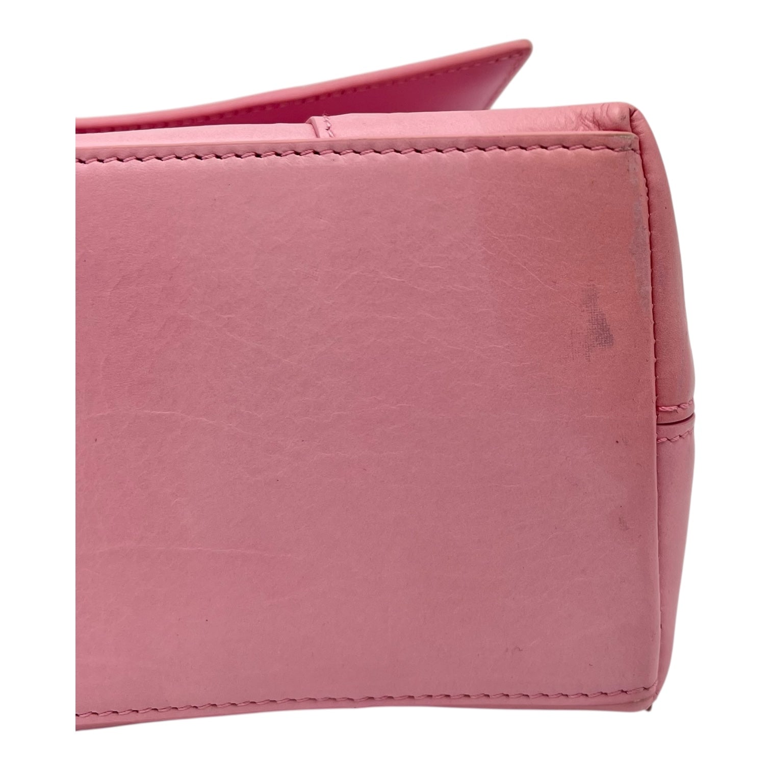 Balenciaga Downtown Shoulder Bag Pink in Calfskin, Silver hardware_7