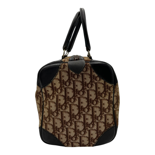 Christian Dior Trotteur Top Handle Bag Brown in Coated Canvas, Silver hardware_2