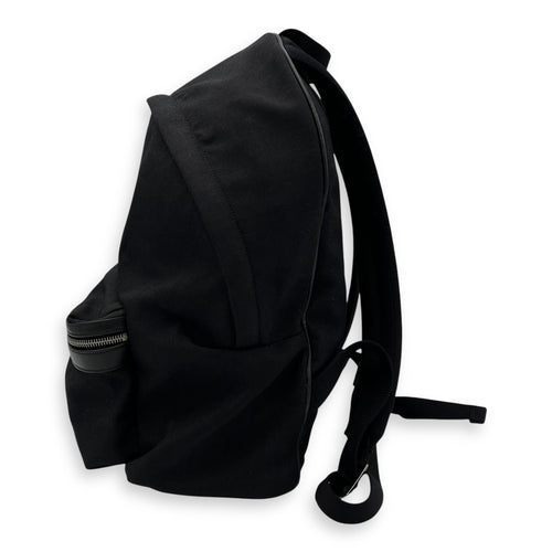 Saint Laurent Logo Backpack Black in Canvas, Silver hardware_3