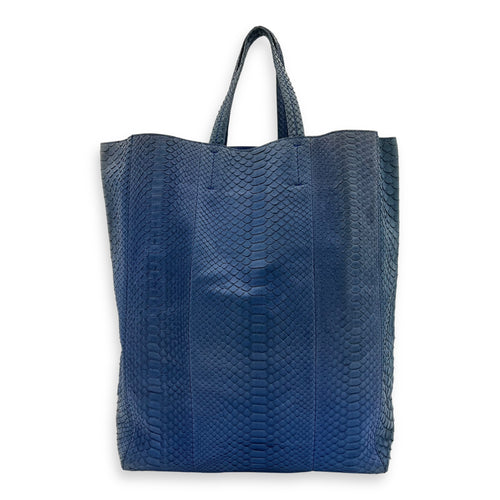 Celine Cabas Tote Bag Blue in Python Leather, Gold hardware_1