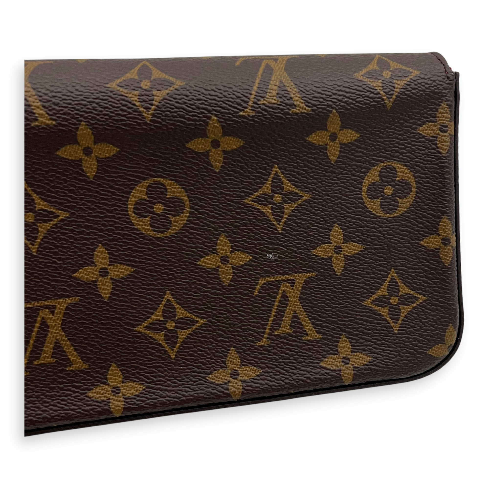 Louis Vuitton Felicie Wallet On Chain Brown in Monogram Coated Canvas, Gold hardware_8