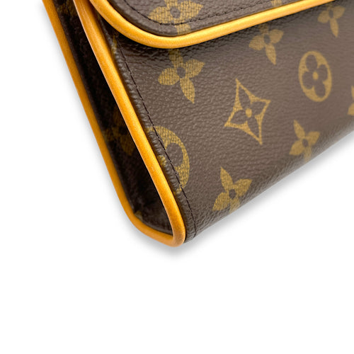 Florentine Belt Bag  Brown in Monogram Coated Canvas , Gold Hardware