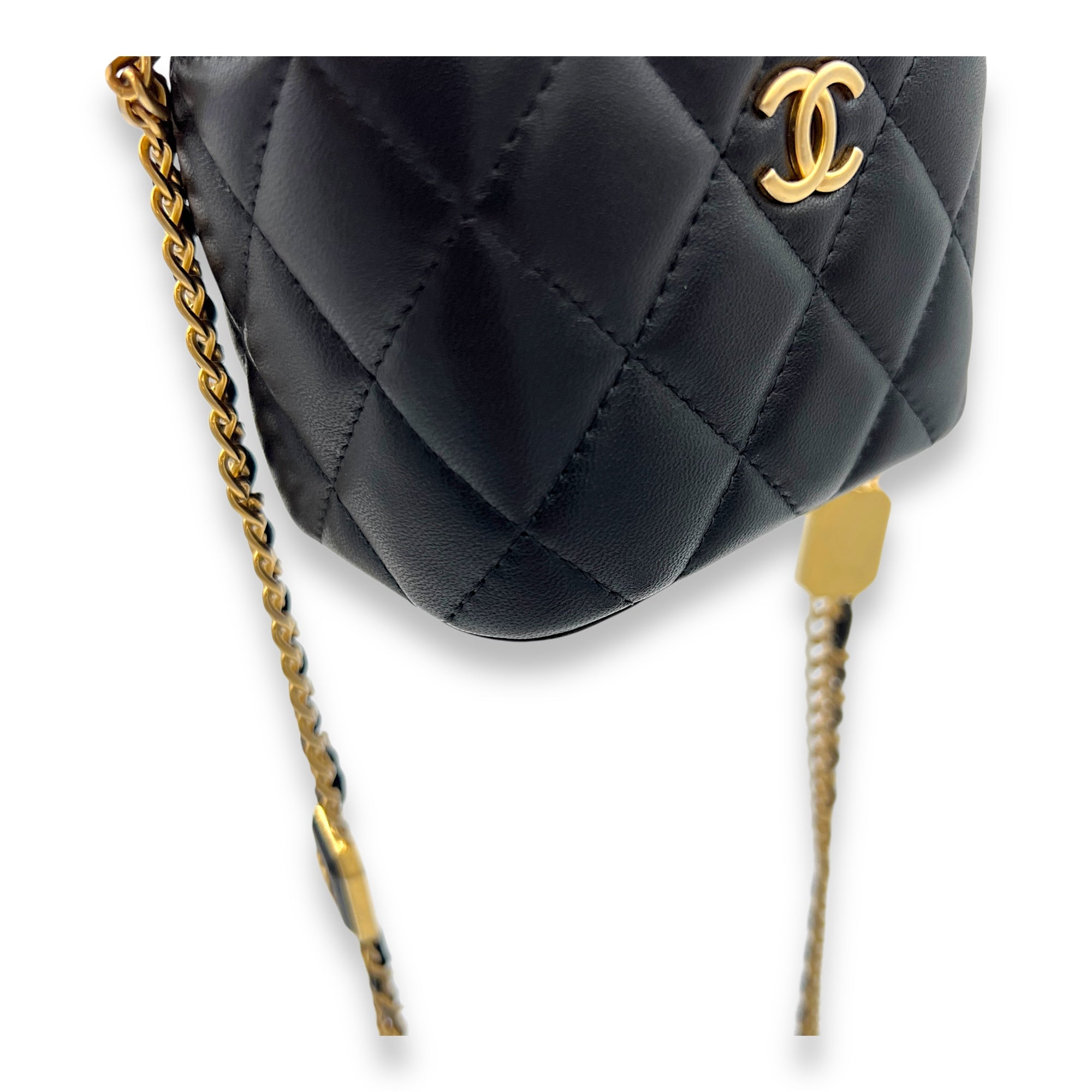 CC Vanity Bag Mini Black in Lambskin, Gold hardware