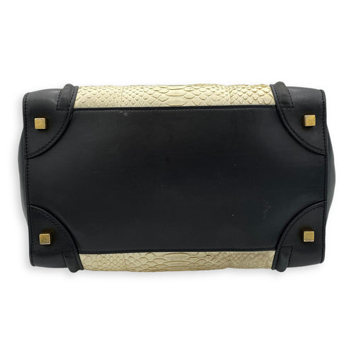 Luggage Mini Top handle bag in Python leather, Gold Hardware