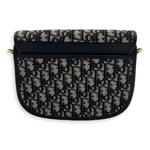 Bobby Crossbody Bag Blue in Jacquard, Gold hardware