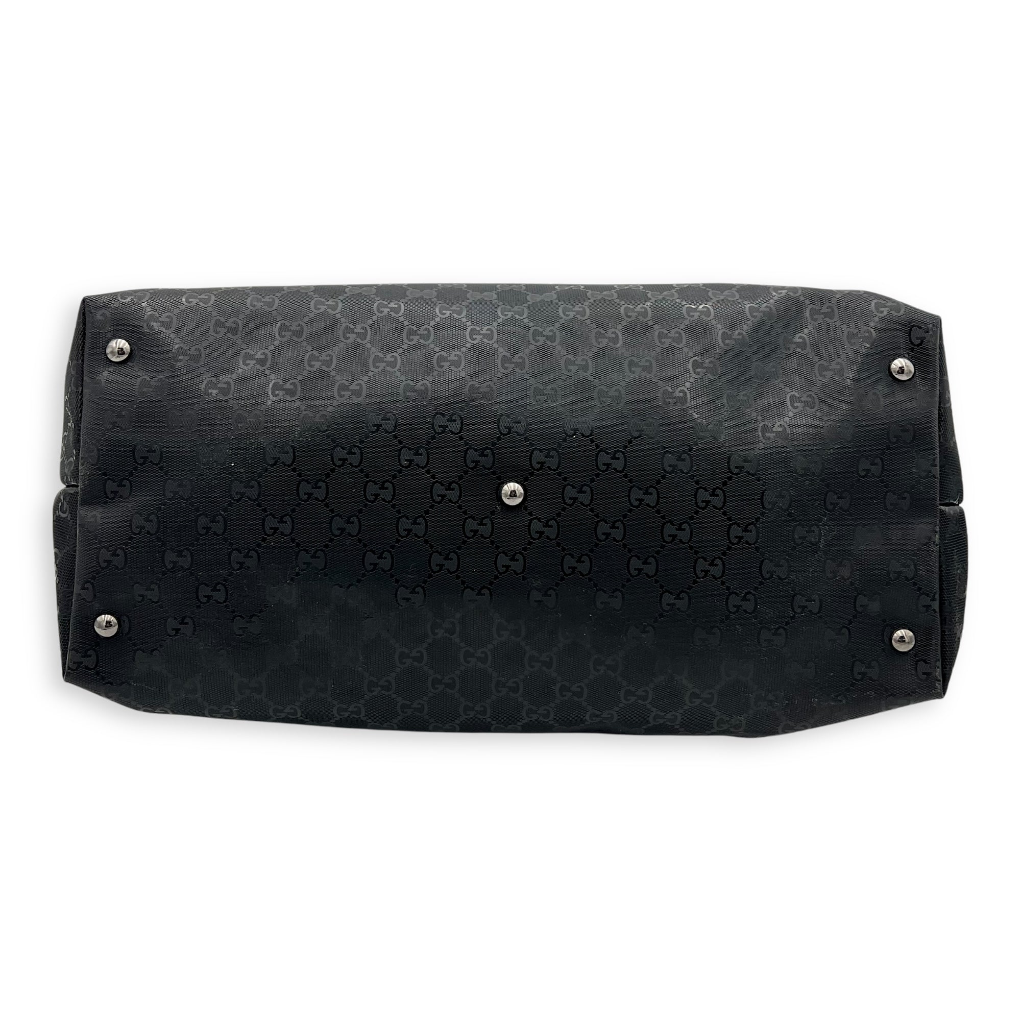 Gucci GG Tote Bag Black in Coated Canvas, Gunmetal hardware_5