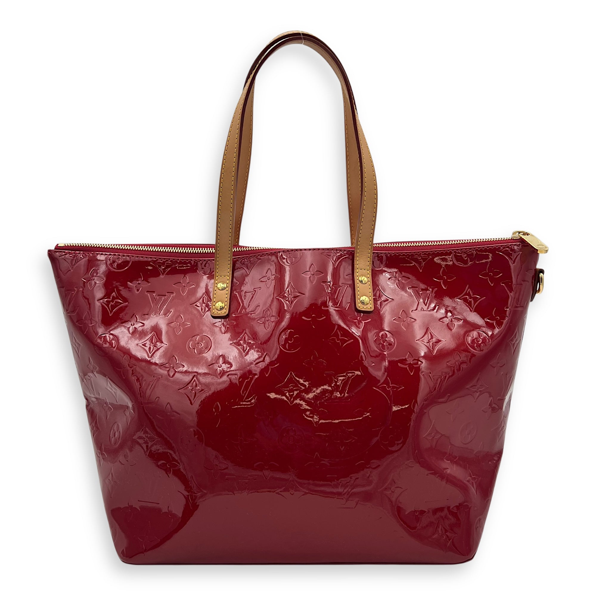 Louis Vuitton Bellevue Top Handle Bag Red in Patent Leather, Gold hardware_2