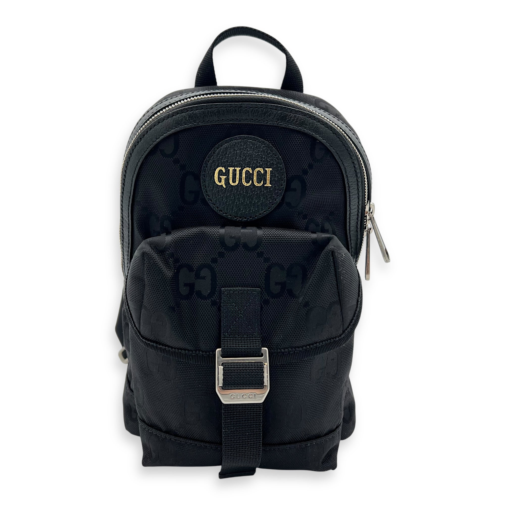 Gucci GG Backpack Black in Nylon, Silver hardware_1