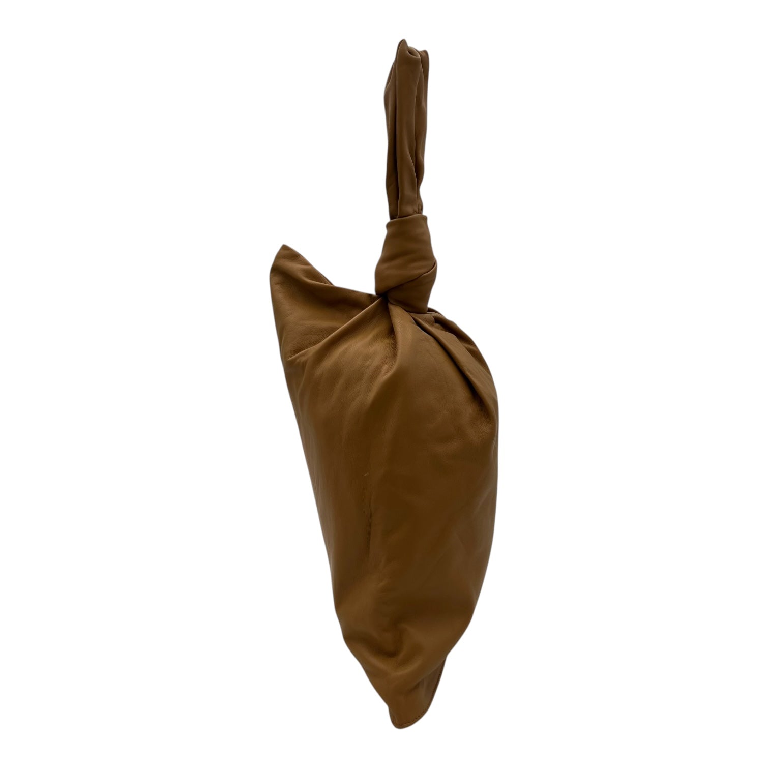 Bottega Veneta Twist Top Handle Bag Brown in Calfskin, Gold hardware_4