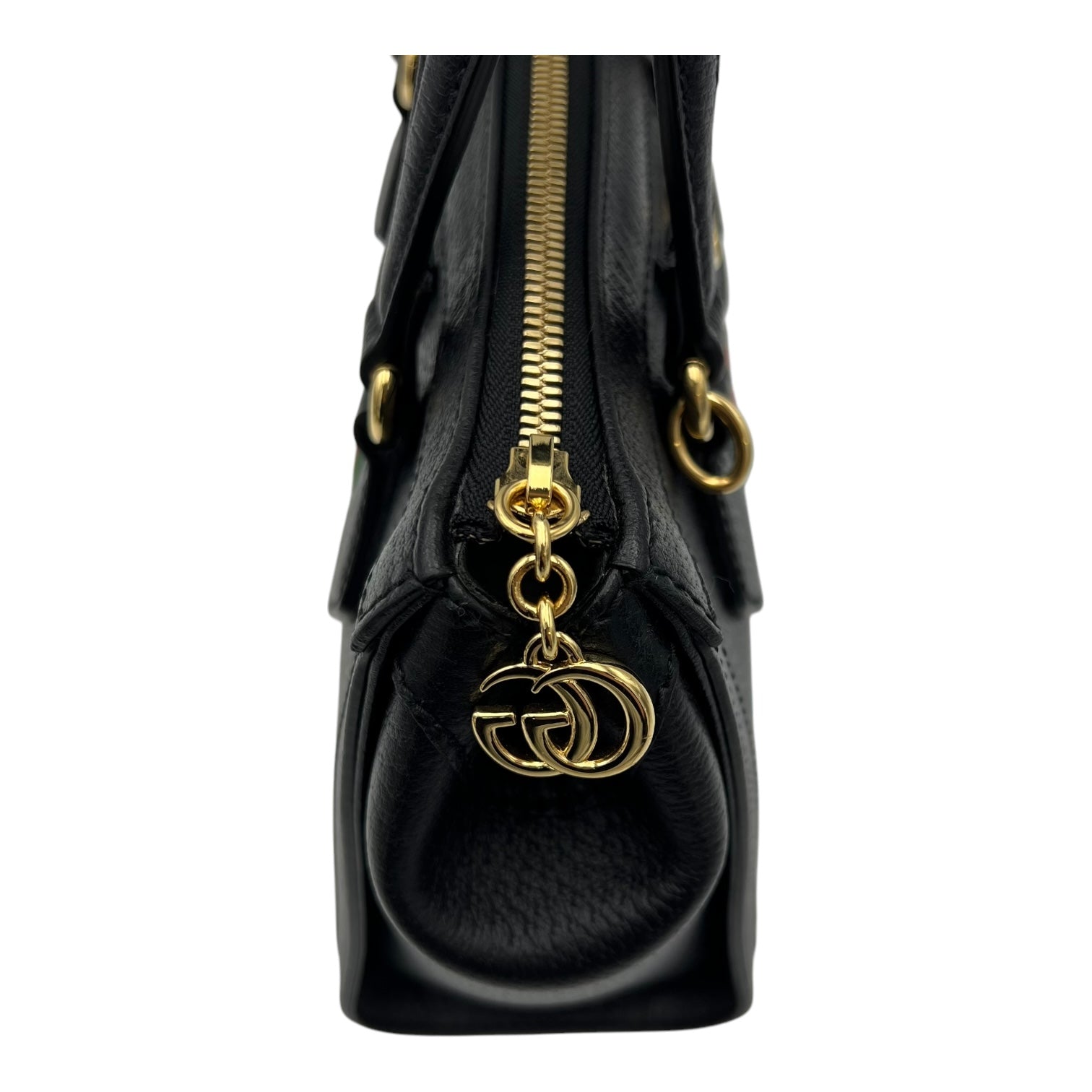 Gucci Ophidia Top Handle Bag Black in Calfskin, Gold hardware_8
