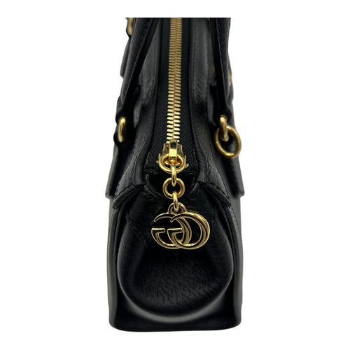 Gucci Ophidia Top Handle Bag Black in Calfskin, Gold hardware_8
