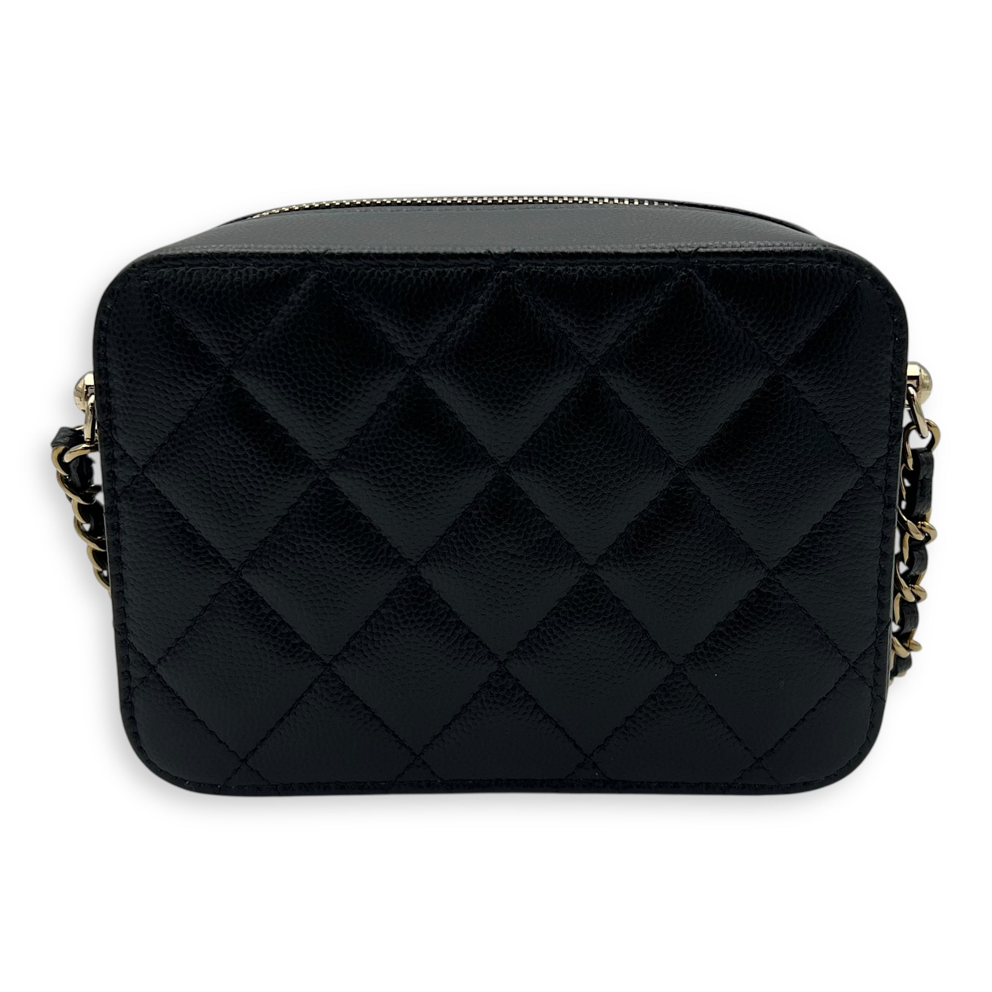 Chanel Vanity Crossbody Bag Black in Caviar Leather, Gold hardware_2