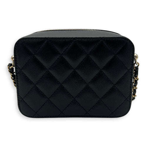 Chanel Vanity Crossbody Bag Black in Caviar Leather, Gold hardware_2