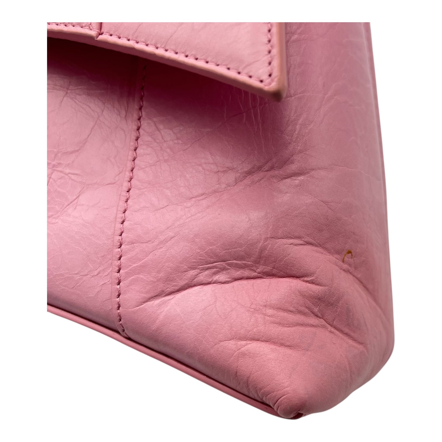Balenciaga Downtown Shoulder Bag Pink in Calfskin, Silver hardware_8