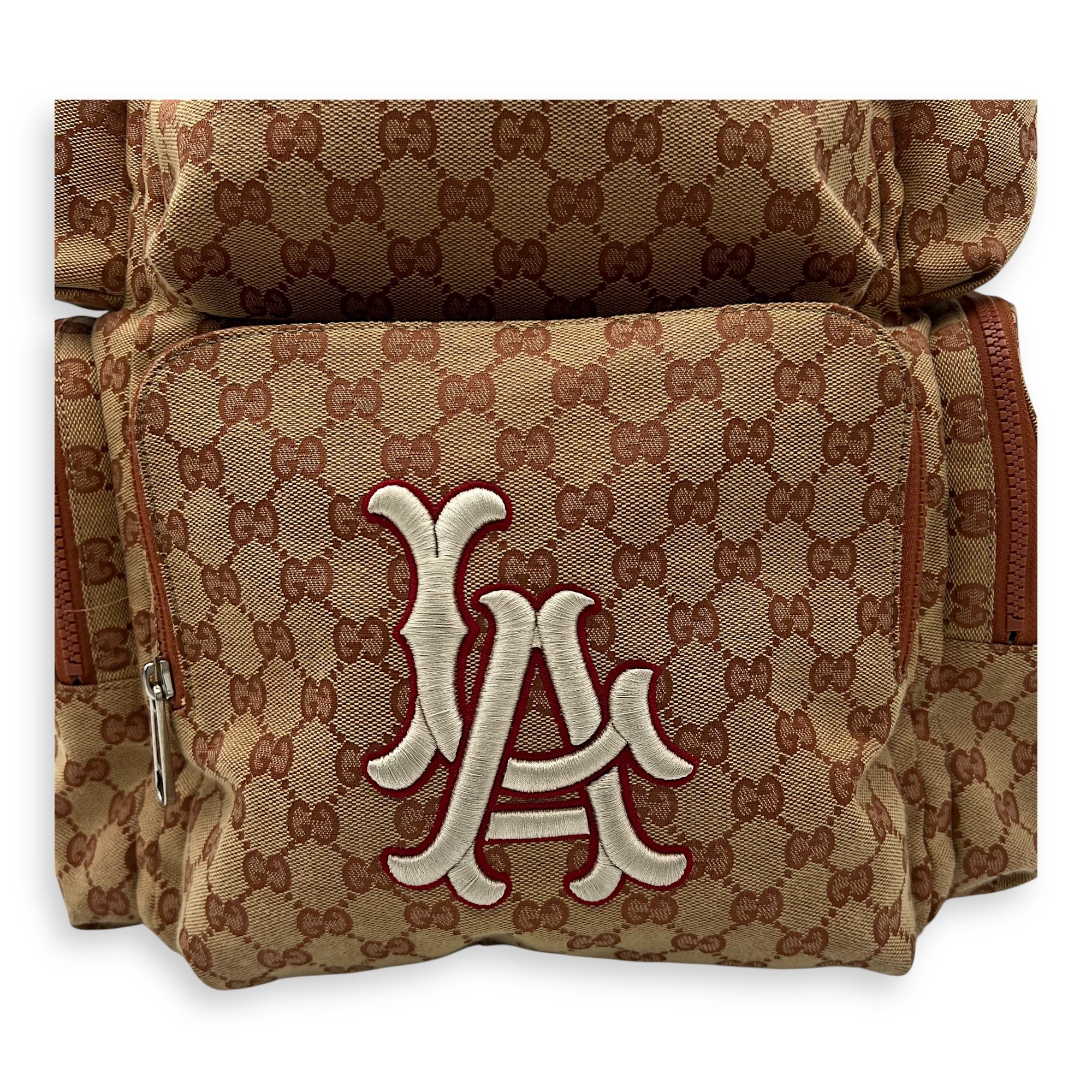 Gucci LA Brown Backpack in Canvas, Silver hardware_7