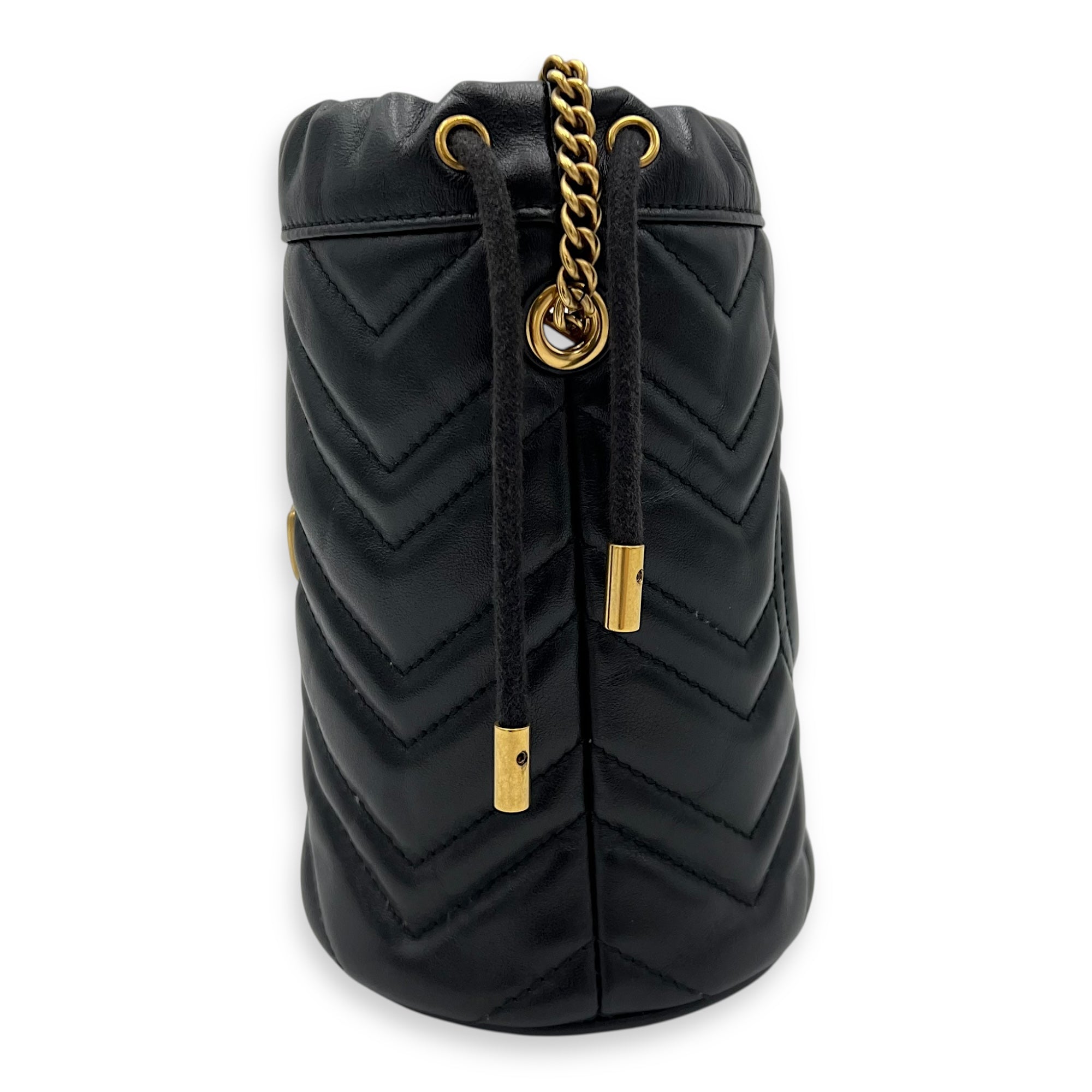 Gucci GG Bucket Bag Black in Calfskin, Gold hardware_3