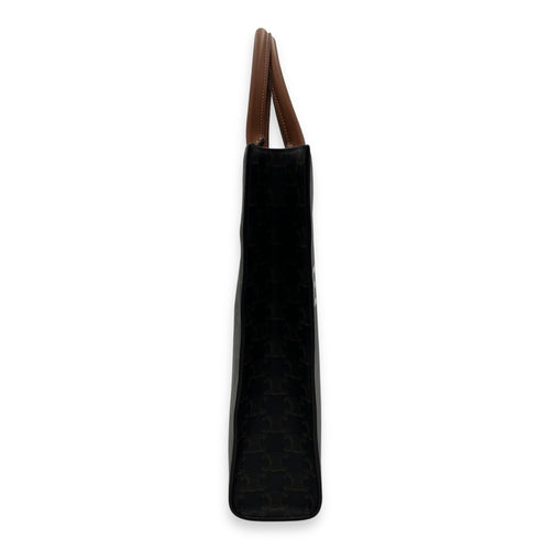 Celine Triomphe Top Handle Bag Brown in Coated Canvas, Gold hardware_4