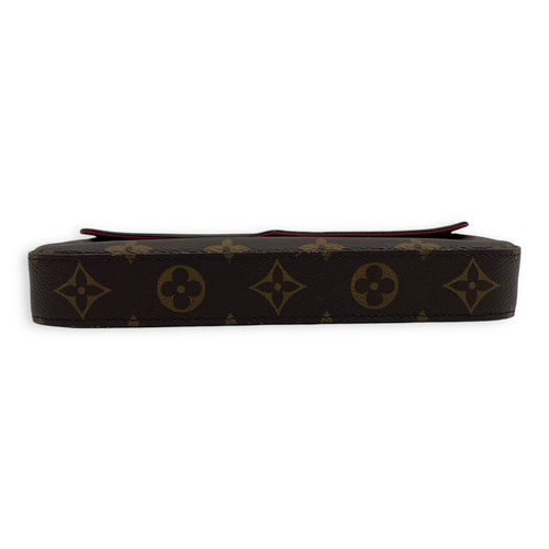 Louis Vuitton Felicie Wallet On Chain Brown in Monogram Coated Canvas, Gold hardware_5