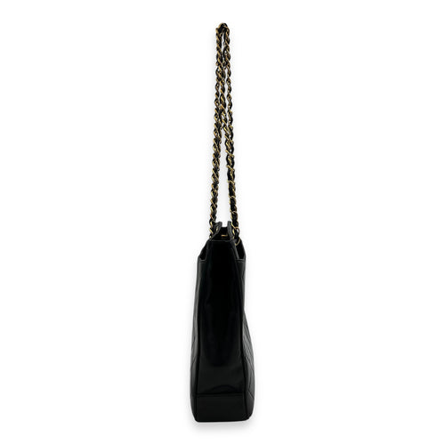Chanel Vintage Big CC Tote Bag Black in Lambskin, Gold hardware_4