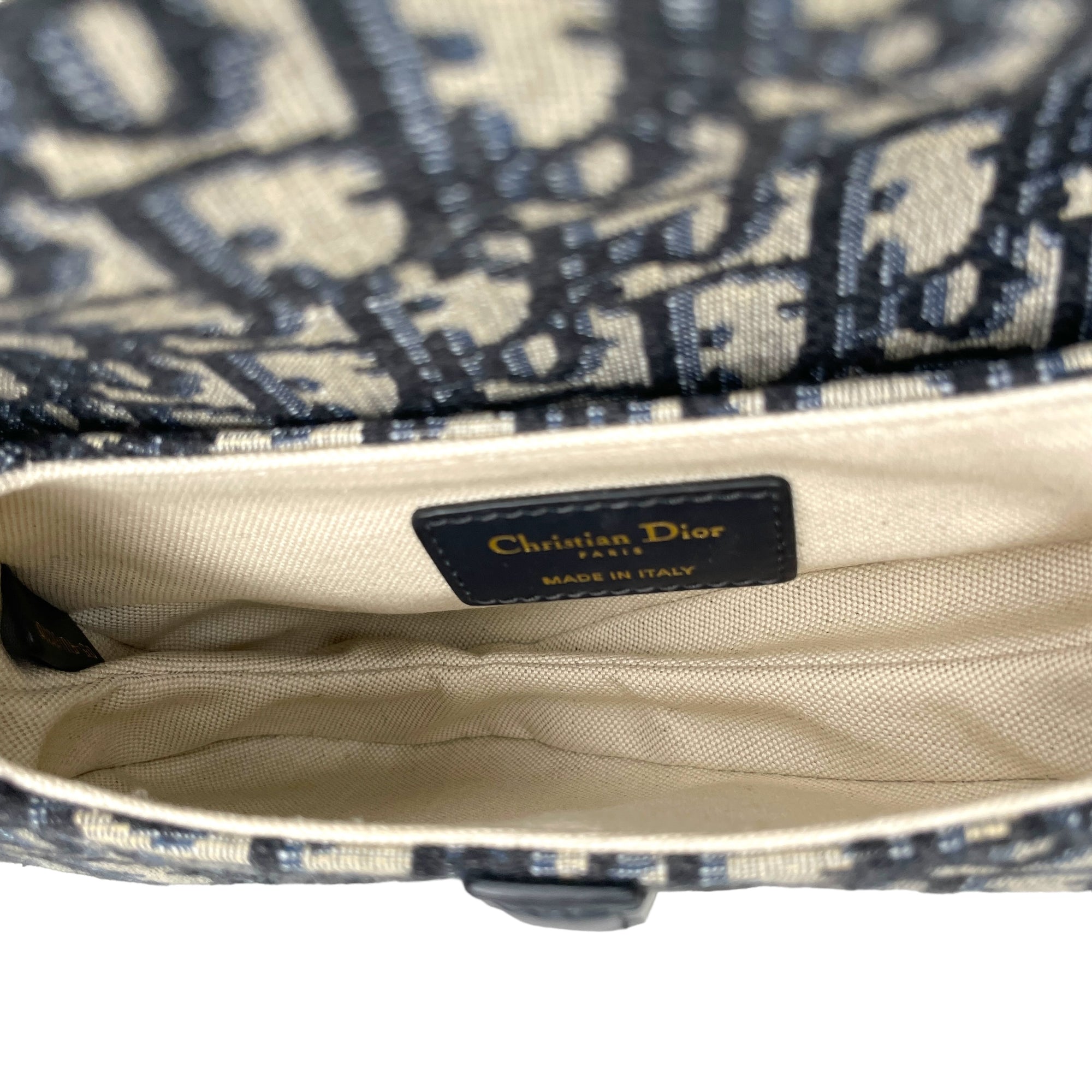 Saddle Mini Blue Top Handle Bag in Jacquard, Gold hardware