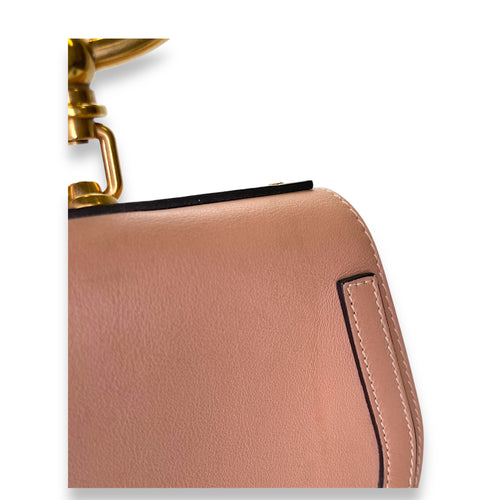 Nile Top Handle Bag Beige in Calfskin, Gold hardware