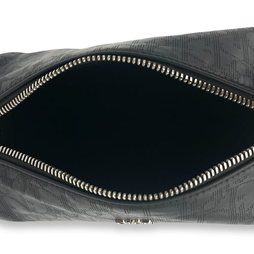 Roller Crossbody Bag Black in Calfskin, Silver hardware