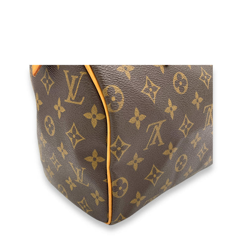 Speedy Top Handle Bag 25 Brown in Monogram Coated Canvas, Gold hardware