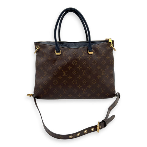 Pallas Top Handle Bag Brown in Monogram Coated Canvas, Gold hardware