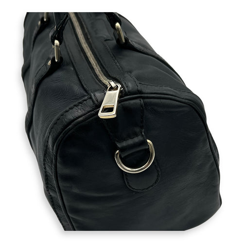 Boston Top Handle Bag Black in Calfskin, Light Gold hardware