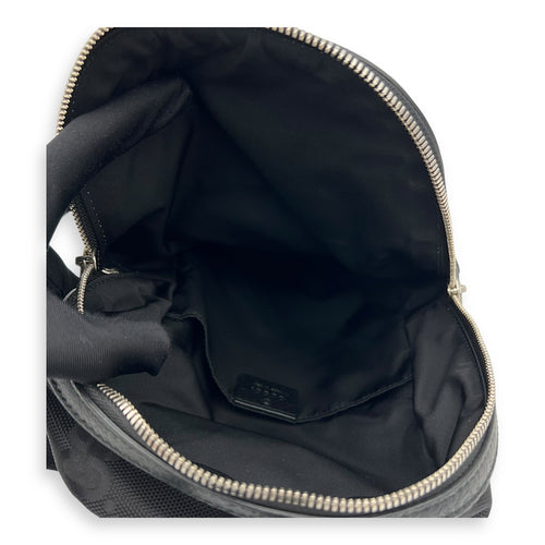 Gucci GG Backpack Black in Nylon, Silver hardware_6