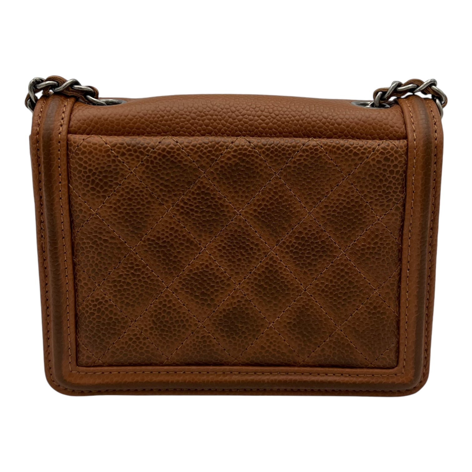 Chanel Dallas Boy Brick Crossbody Bag Brown in Caviar Leather, Ruthenium hardware_2